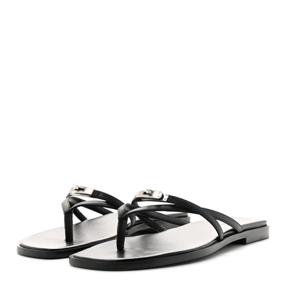 Hermes Calfskin Miss Sandals 38 Black 4 of 8