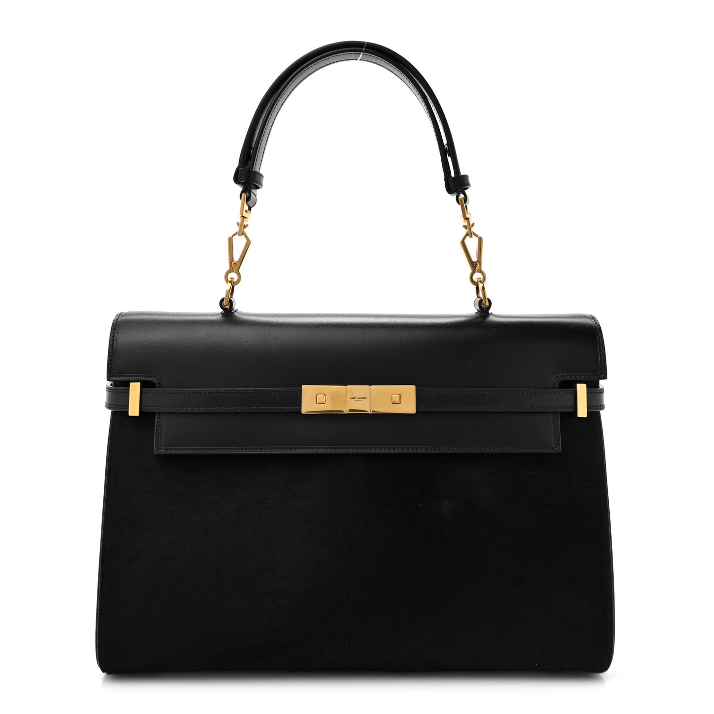 Pony Hair Calfskin Manhattan Top Handle Black