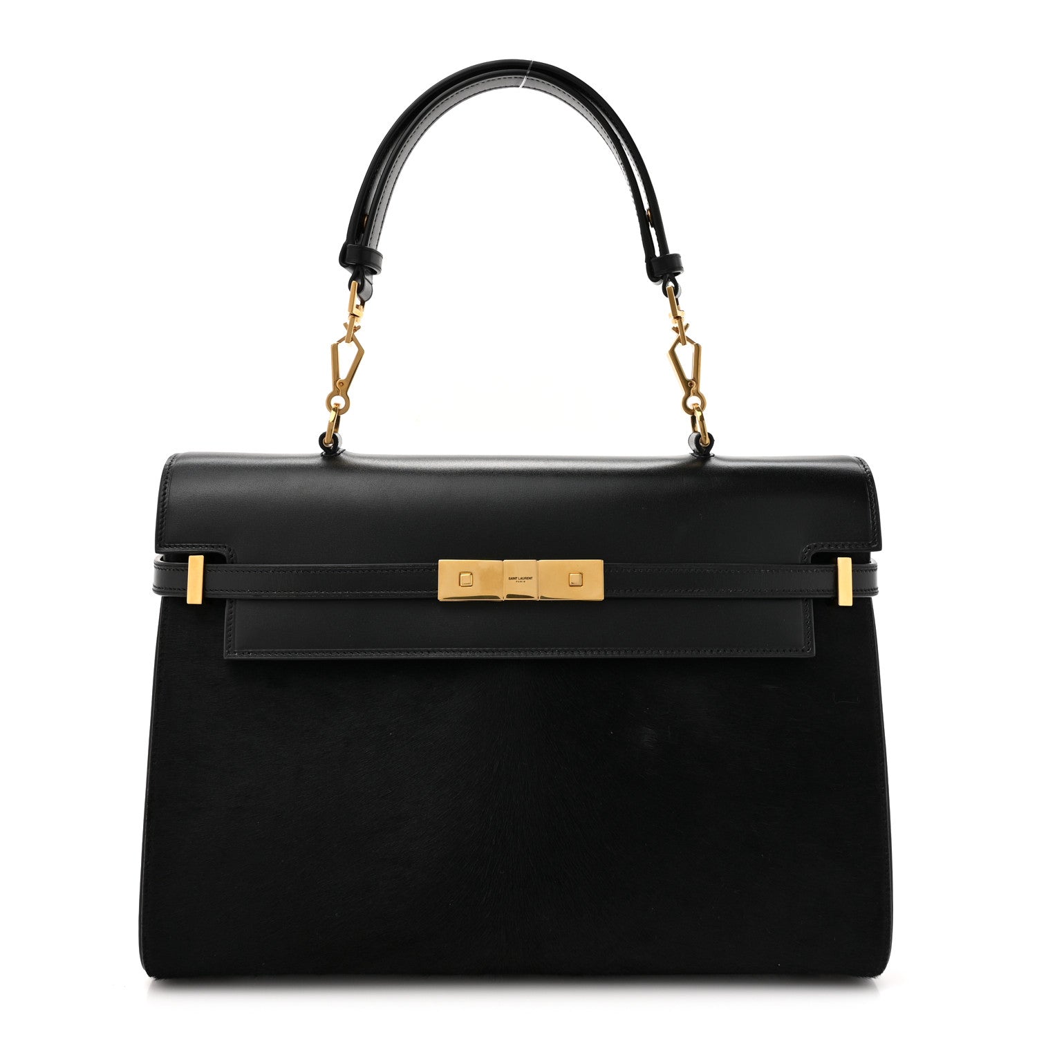 Saint Laurent Pony Hair Calfskin Manhattan Top Handle Black 1 of 10