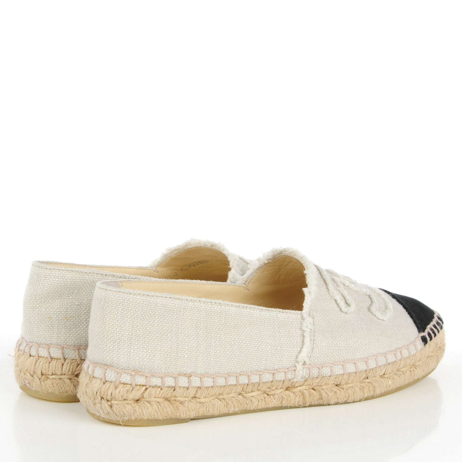 Chanel Toile CC Espadrilles 38 Beige Black 4 of 8