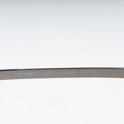 Chanel Shield Runway Sunglasses 4215 Silver Blue Mirror 5 of 10