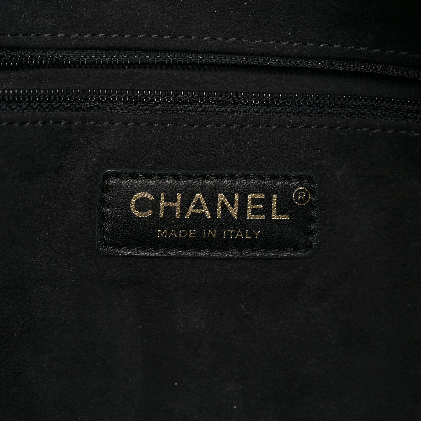 Calfskin Stitched Small Paris Rome Drawstring CC Bag Black