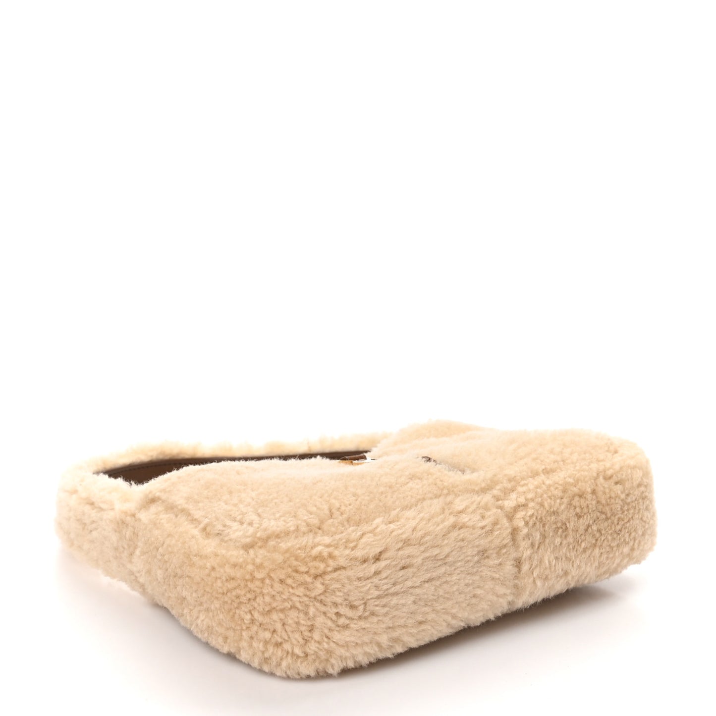 Shearling Le 5 A 7 Mini Hobo Natural Beige