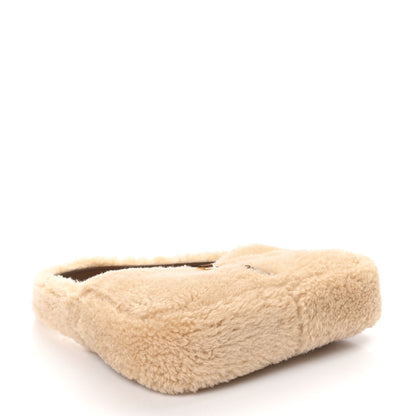 Saint Laurent Shearling Le 5 A 7 Mini Hobo Natural Beige 4 of 10
