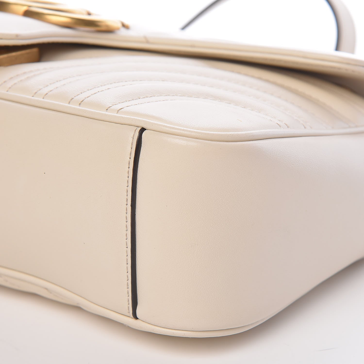 Gucci Calfskin Matelasse Small GG Marmont Shoulder Bag White 10 of 11