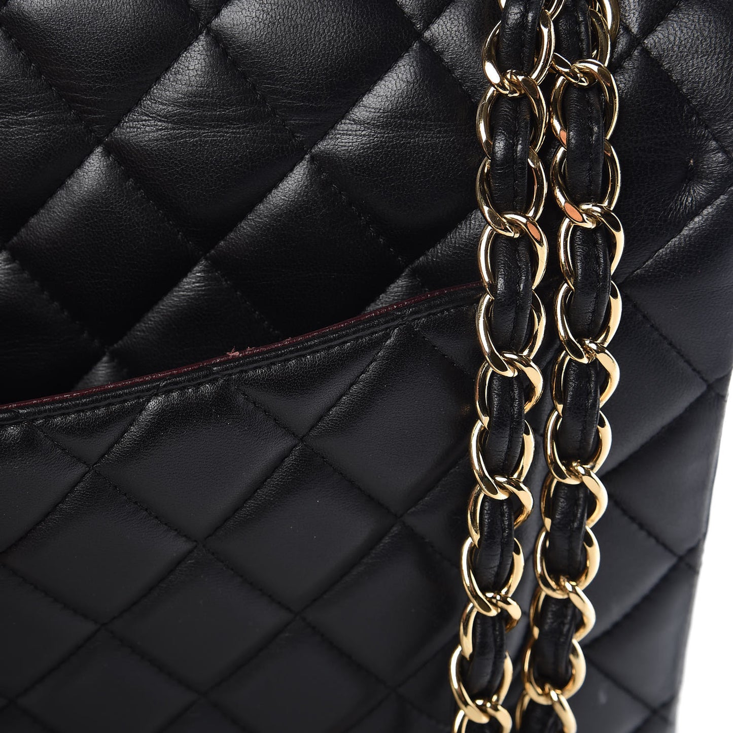 Lambskin Quilted Maxi Double Flap Black