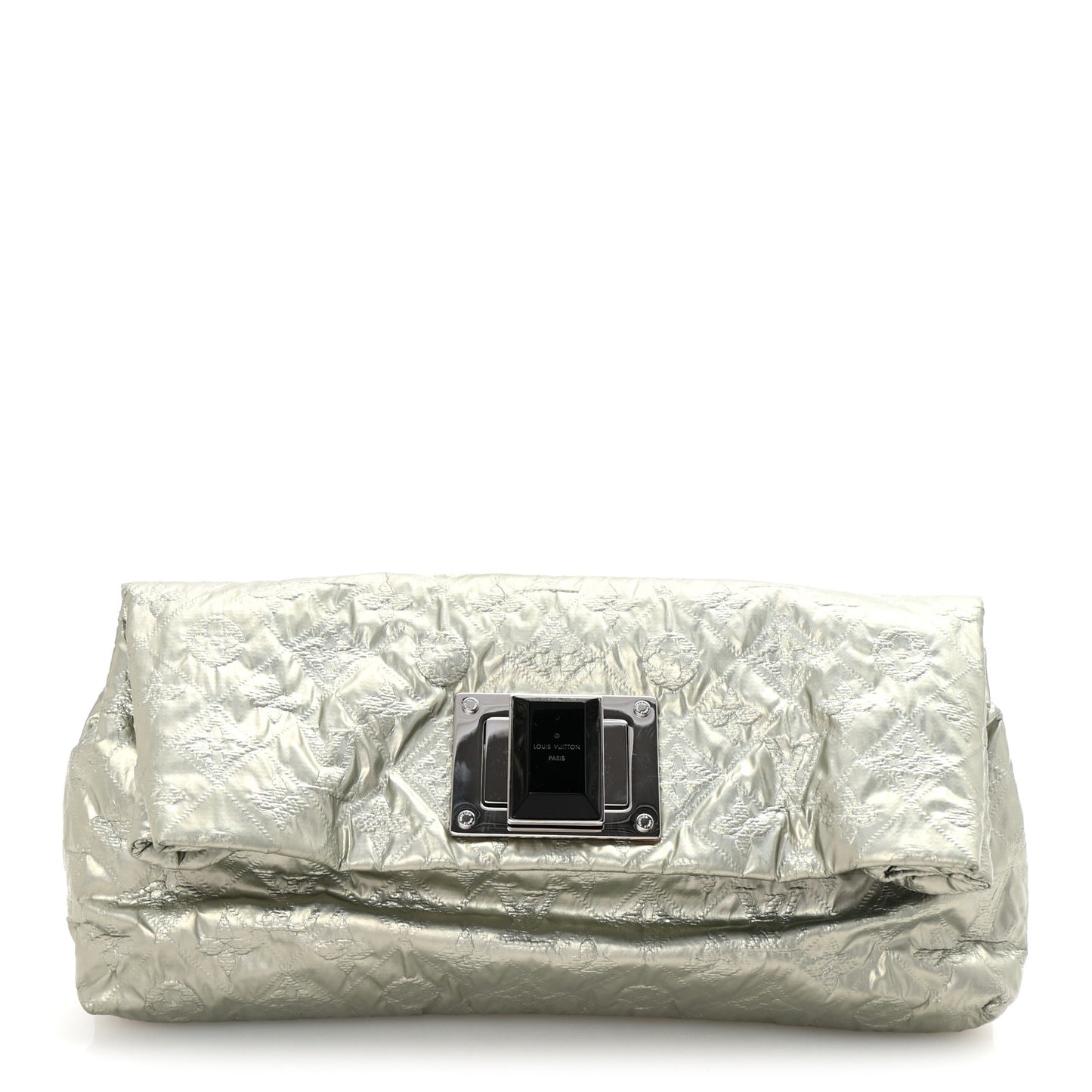 Jacquard Quilted Monogram Altair Clutch Argent
