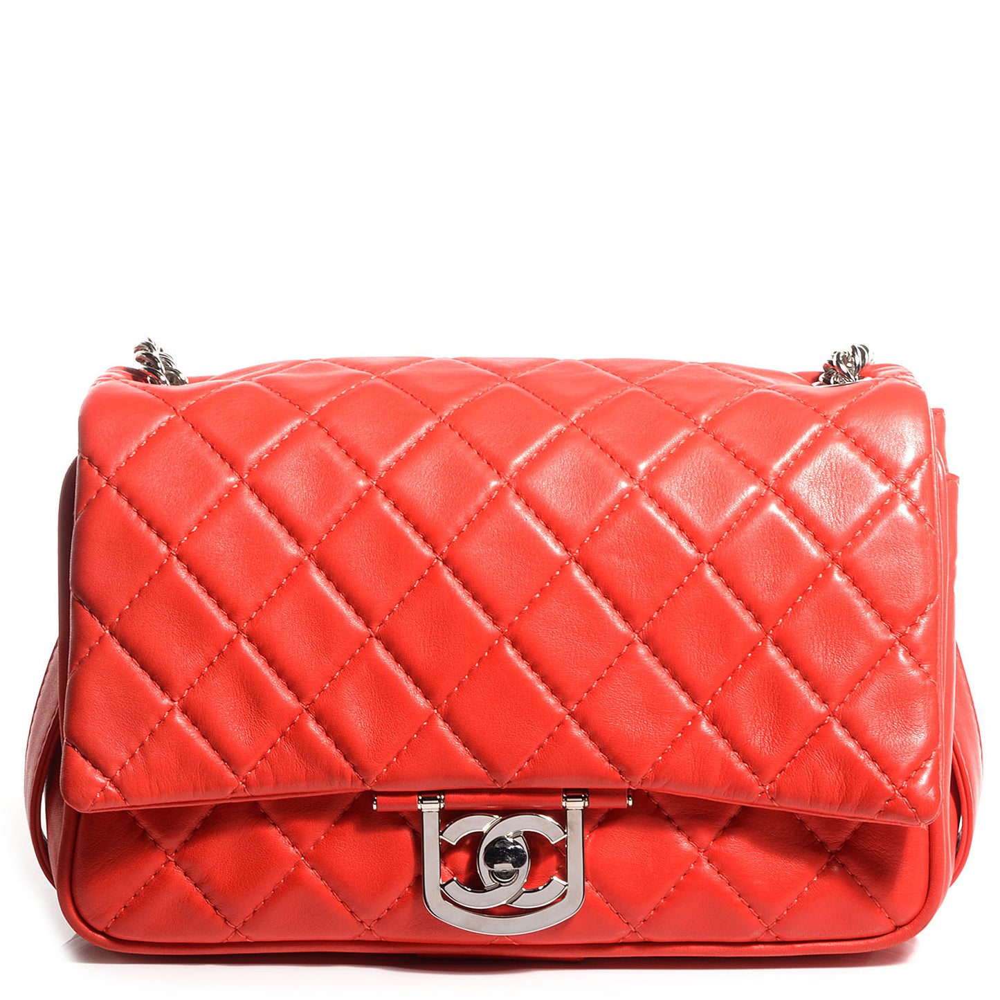 Lambskin Icons Secret Label Jumbo Flap Red