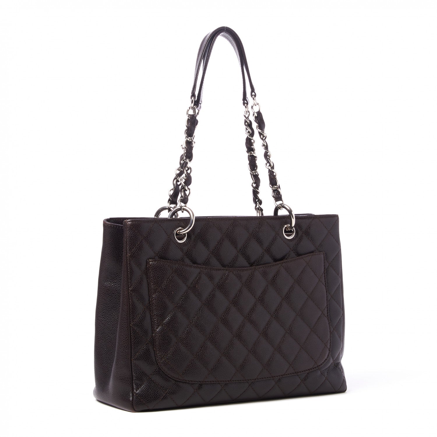 Chanel Caviar Quilted Grand Shopping Tote GST Dark Brown 2 of 9