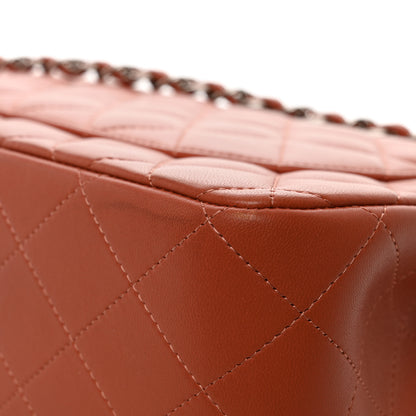Chanel Lambskin Quilted Jumbo Double Flap Orange 11 of 12