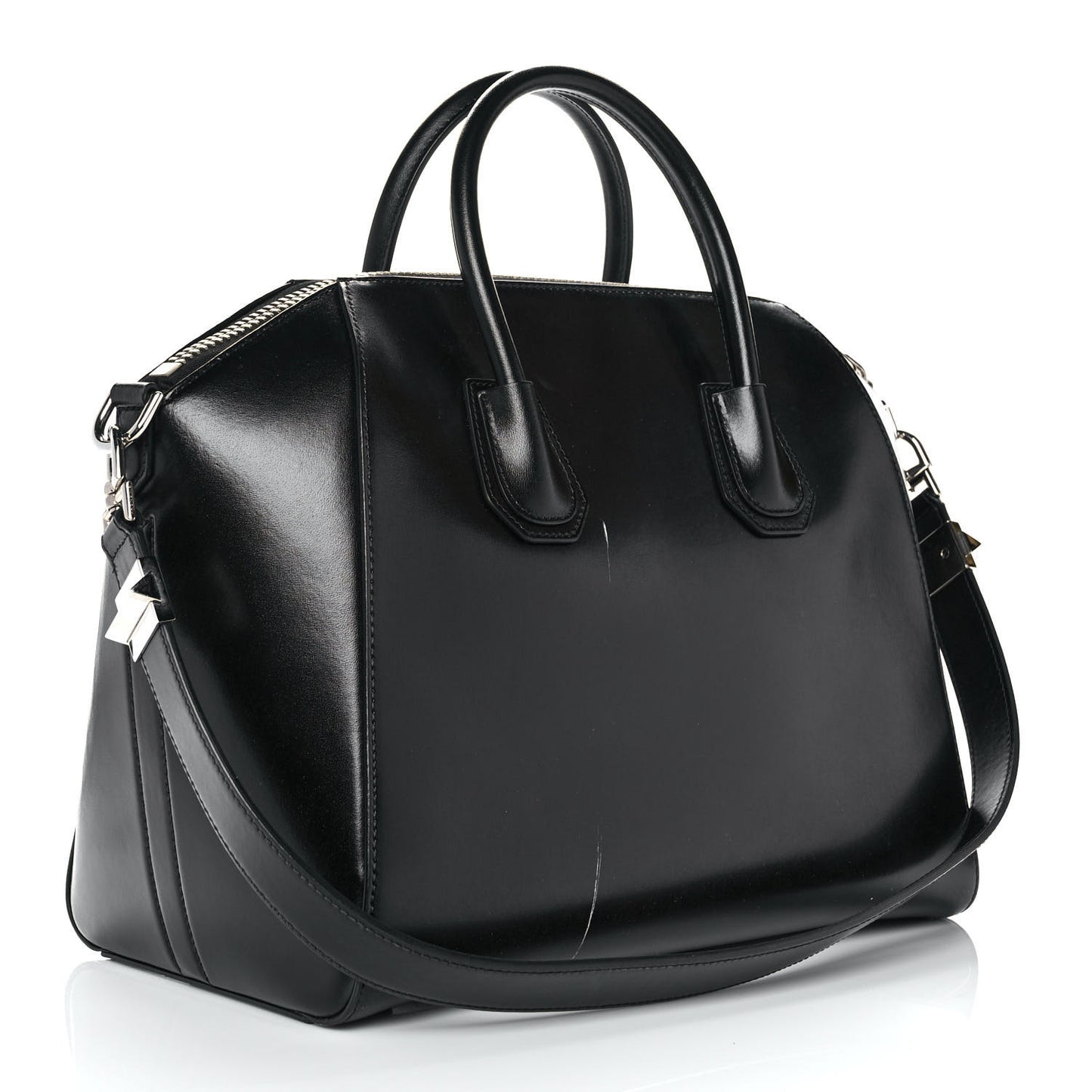 Shiny Lord Calfskin Medium Antigona Black