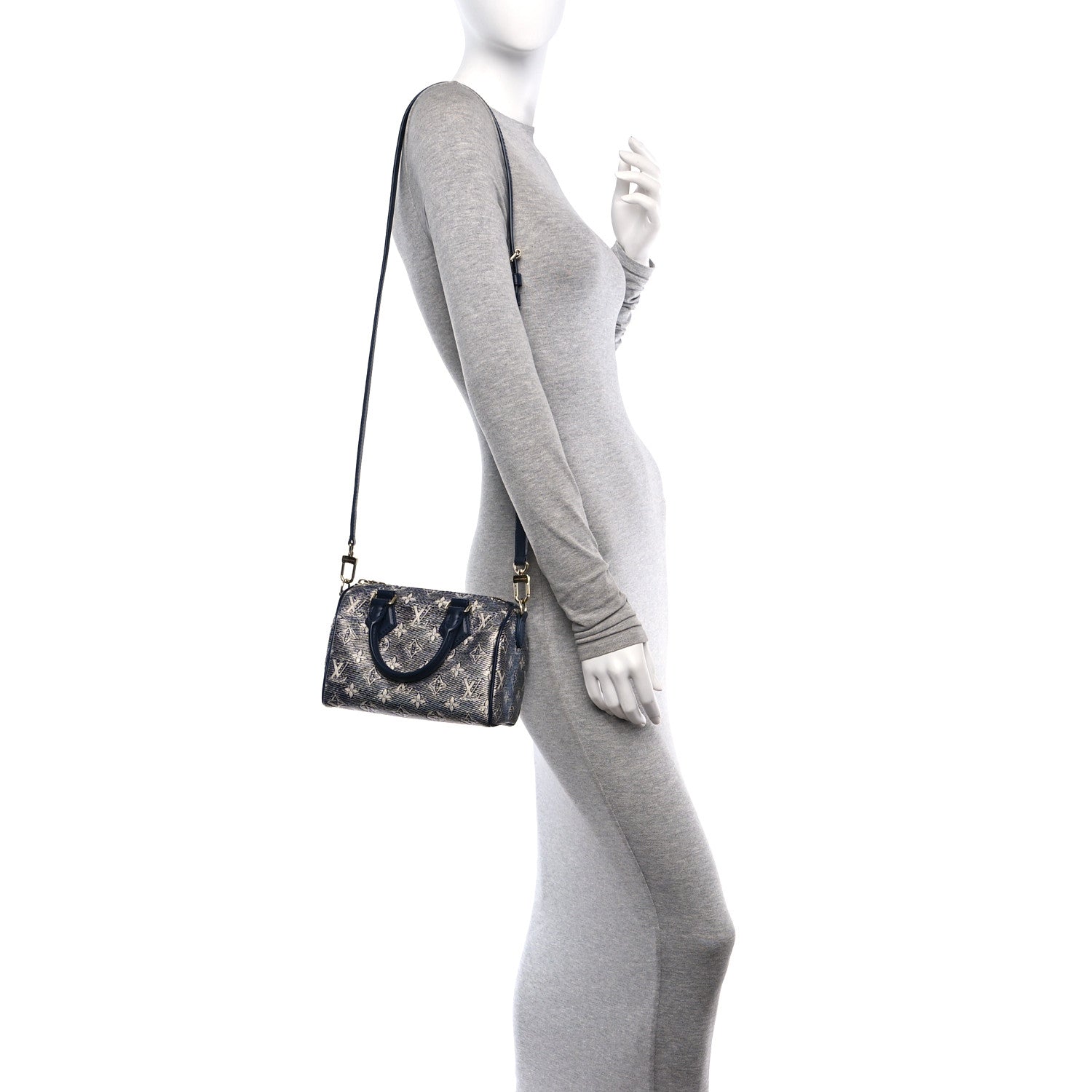 Louis Vuitton Monoglam Speedy Bandouliere 20 Blue 2 of 9
