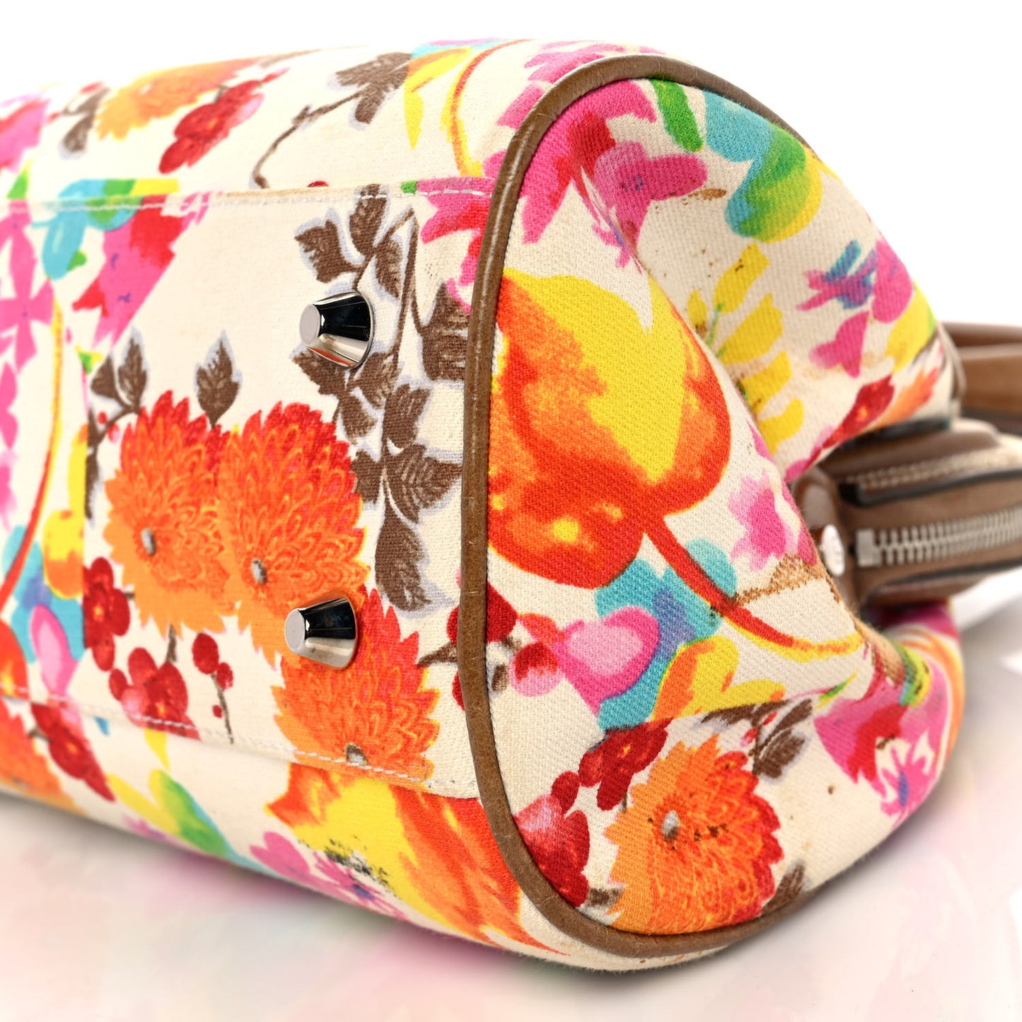 Canvas Floral Frame Satchel