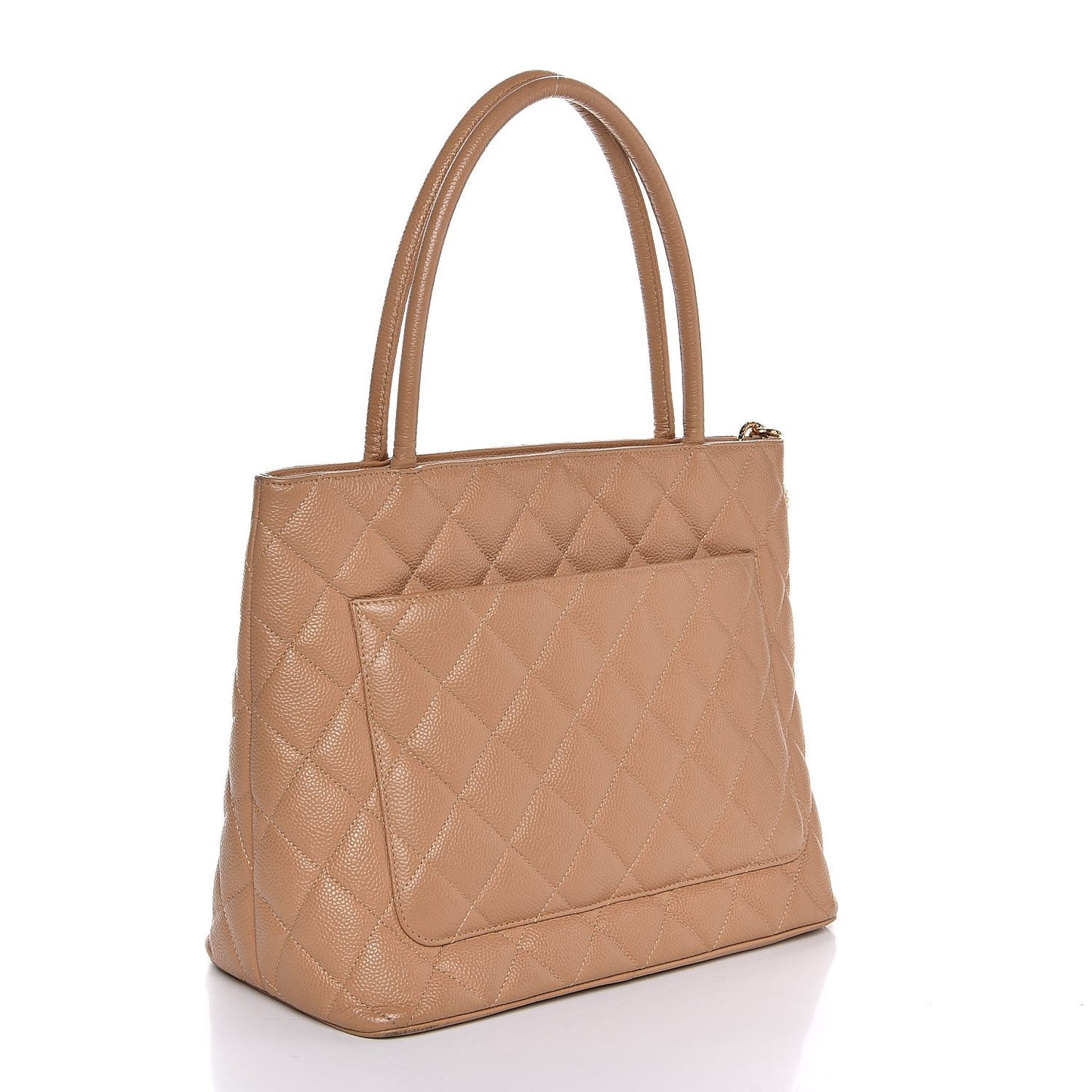 Caviar Quilted Medallion Tote Beige