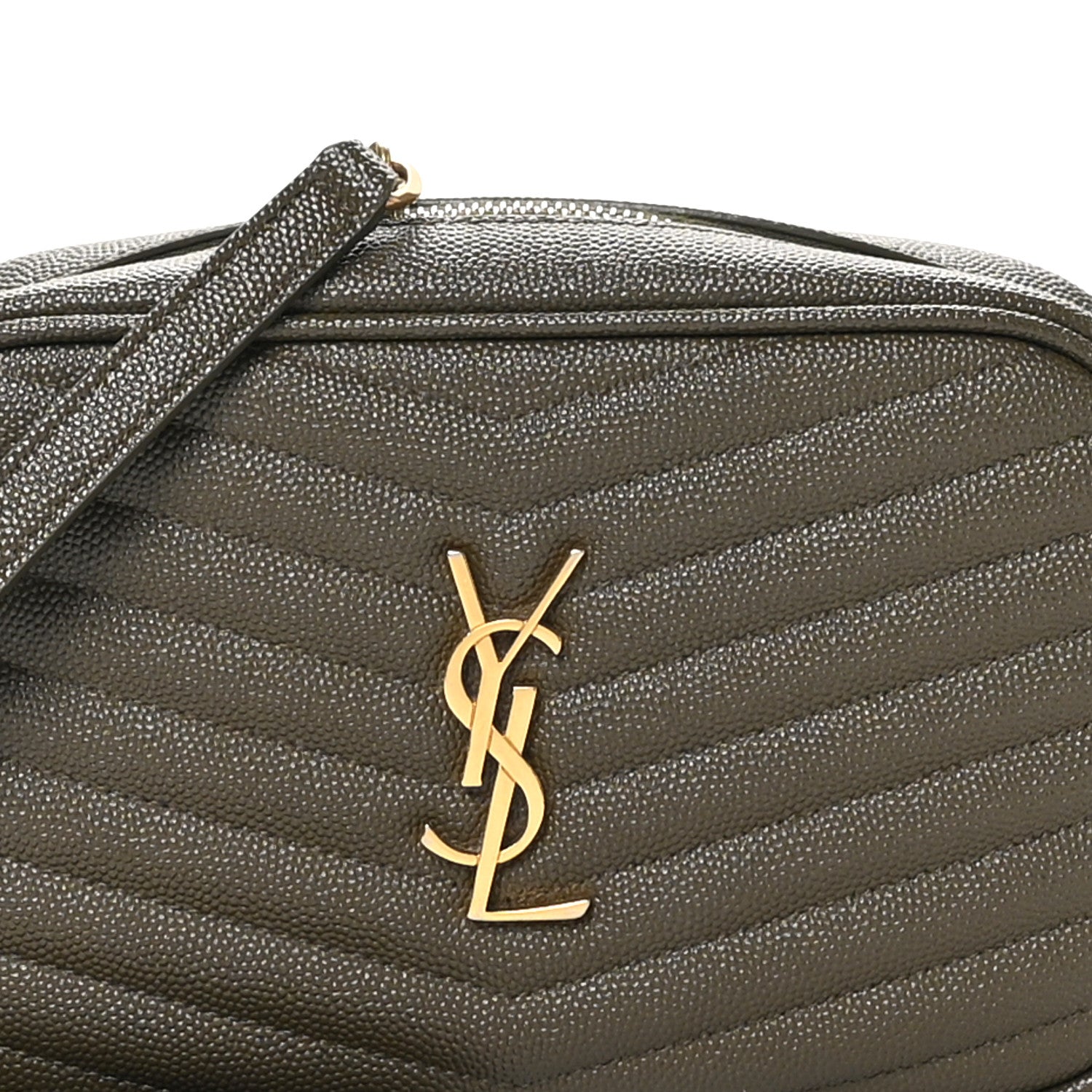 Saint Laurent Grain De Poudre Matelasse Monogram Mini Lou Camera Bag Dark Latte 8 of 11