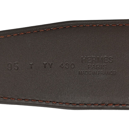 Hermes Box Swift 38mm Belt Strap 95 38 Black Chocolate 5 of 6