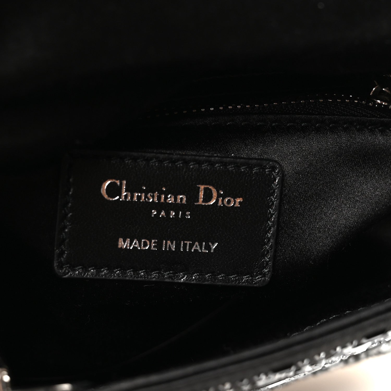 Christian Dior Satin Crystal Cannage Mini Lady Dior Black 6 of 11