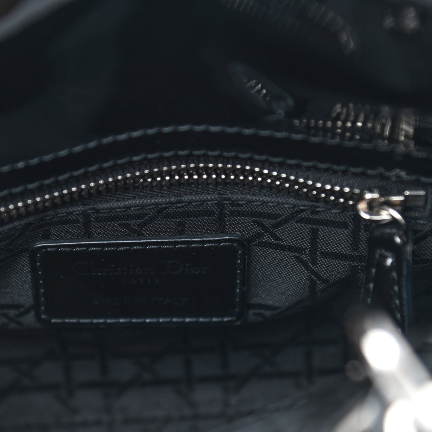 Patent Cannage Mini Lady Dior Black