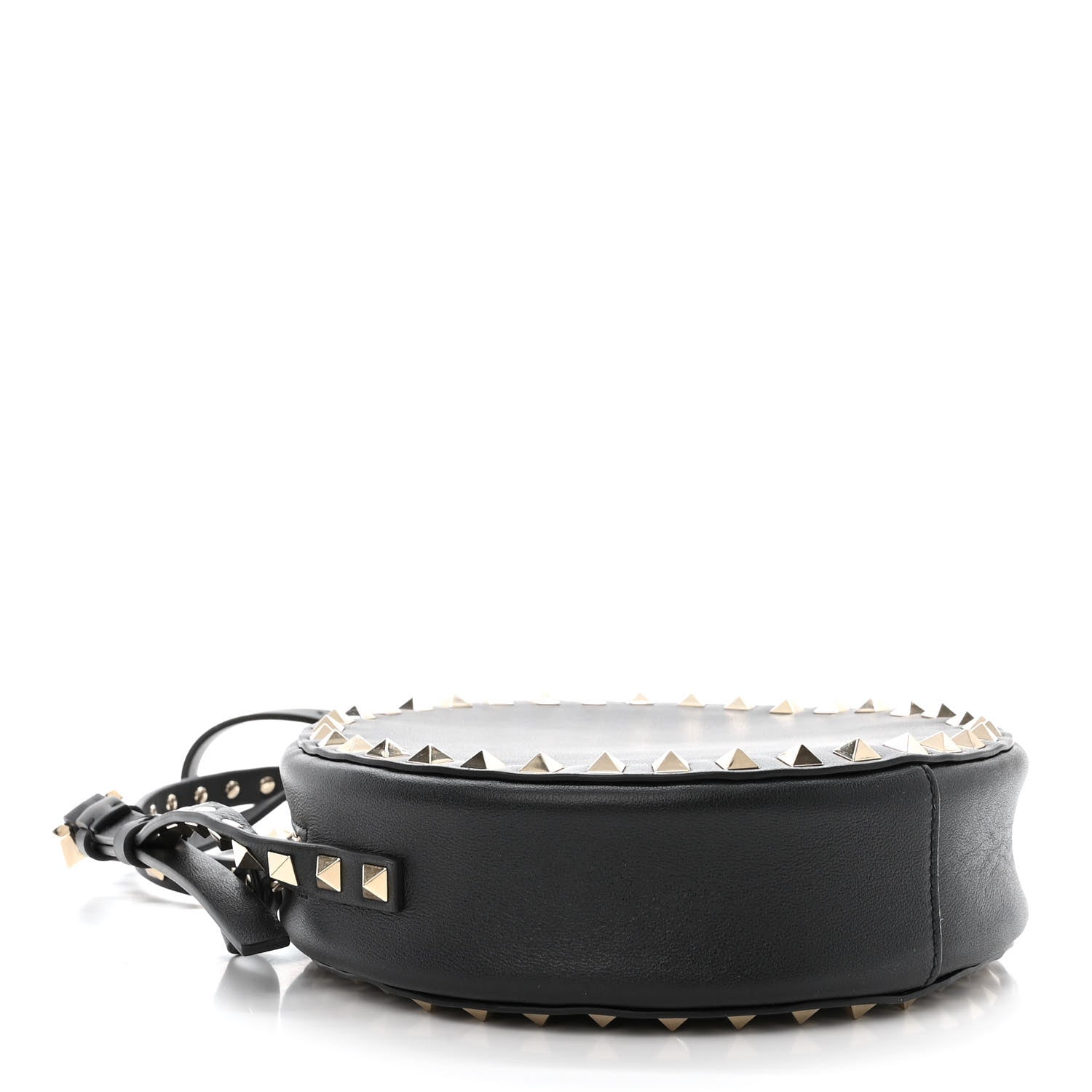 Valentino Garavani Calfskin Rockstud Round Crossbody Bag Black 4 of 10