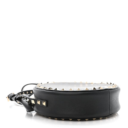 Valentino Garavani Calfskin Rockstud Round Crossbody Bag Black 4 of 10