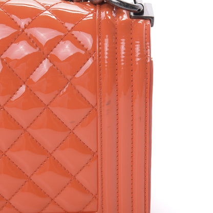 Chanel Patent Quilted Medium Boy Flap Orange 15 of 17