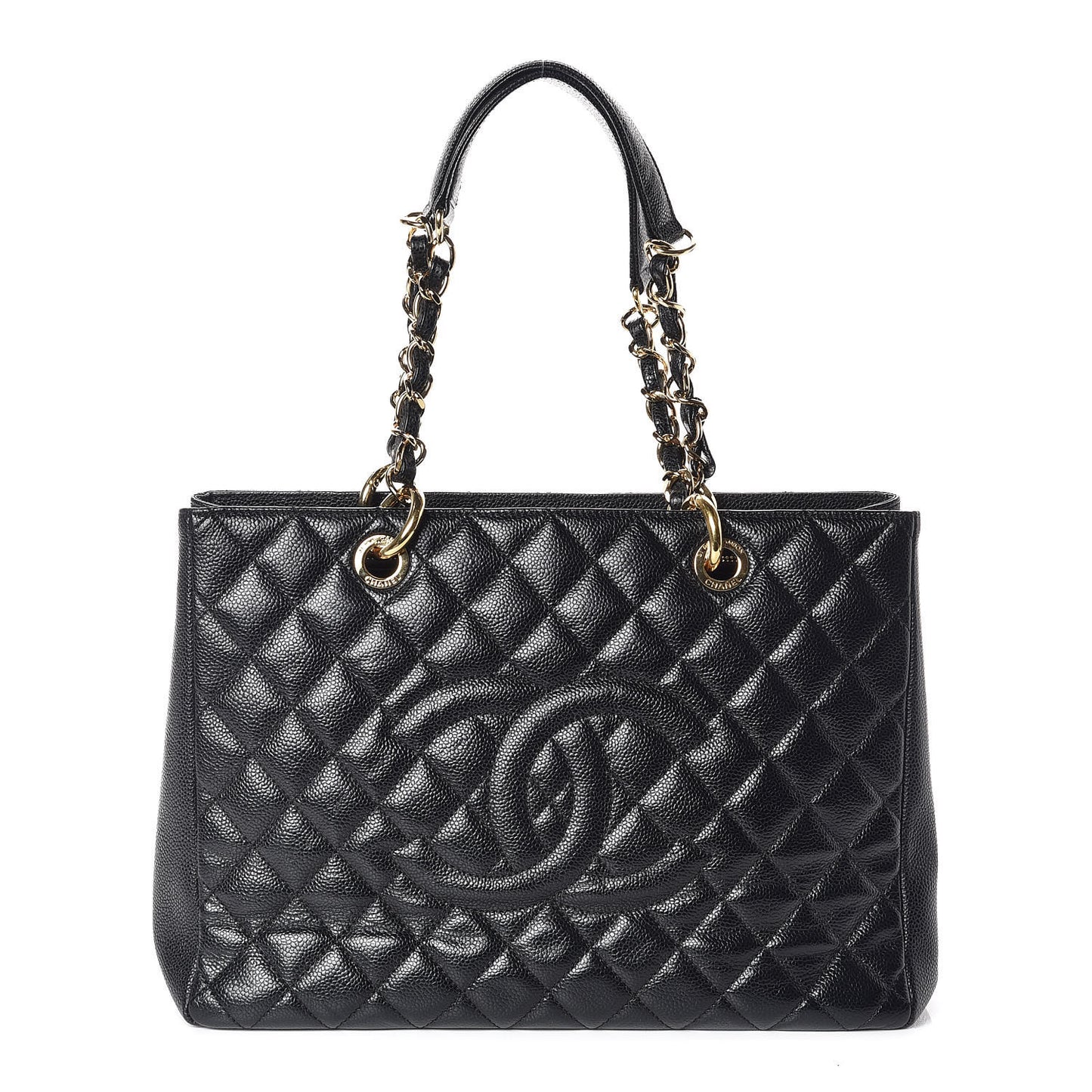 Caviar Quilted Grand Shopping Tote GST Black