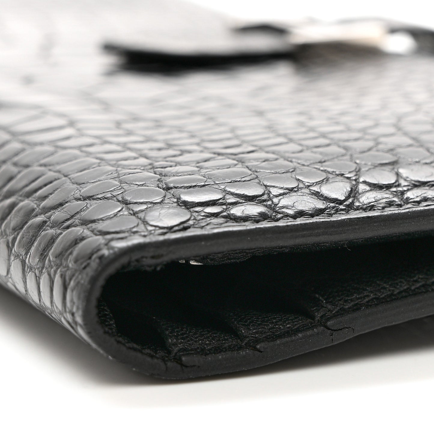 Shiny Alligator Bearn Wallet Black