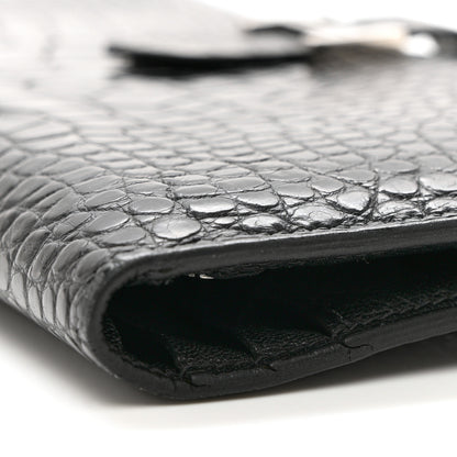 Hermes Shiny Alligator Bearn Wallet Black 6 of 8
