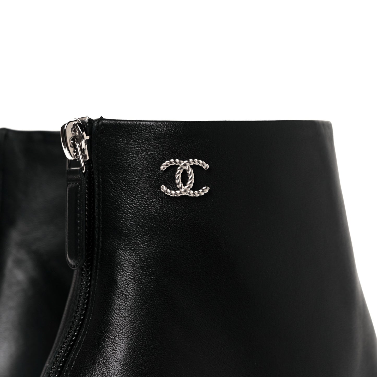 Lambskin Short Ankle Boots 38.5 Black