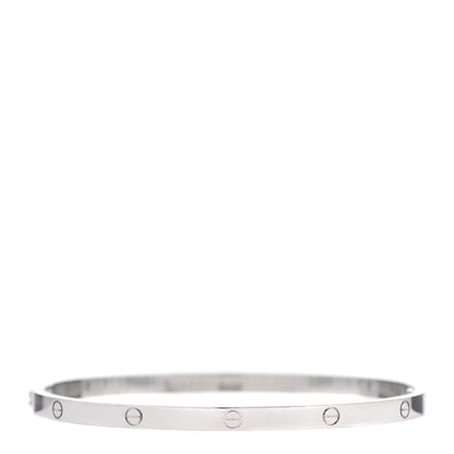 Cartier 18K White Gold Small LOVE Bracelet 18 3 of 7