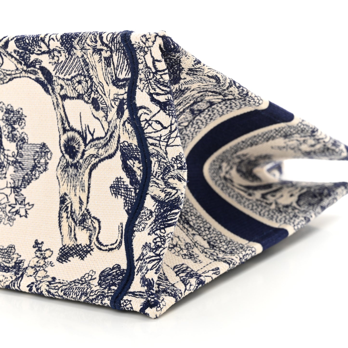 Canvas Embroidered Medium Dioriviera Toile De Jouy Book Tote Blue