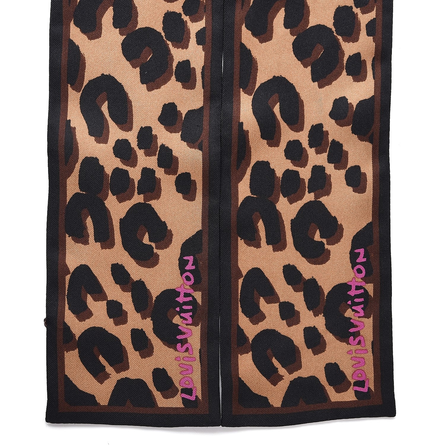 Louis Vuitton Silk Leopard Bandeau Scarf Marron 5 of 5