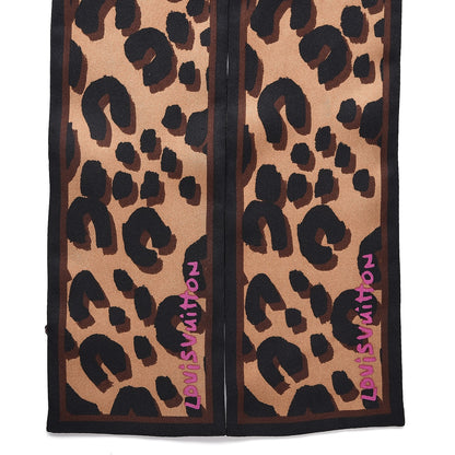 Louis Vuitton Silk Leopard Bandeau Scarf Marron 5 of 5