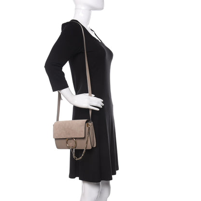 Chloe Suede Calfskin Small Faye Shoulder Bag Motty Grey 2 of 10