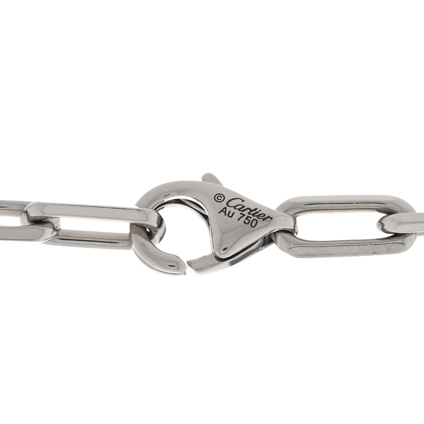 18K White Gold SM Santos De Cartier Link Necklace