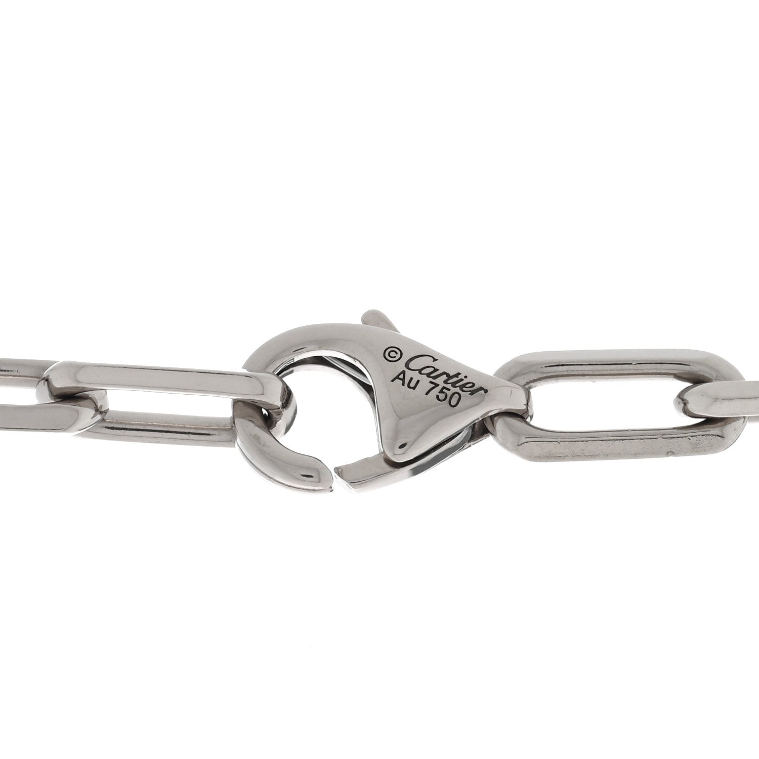 Cartier 18K White Gold SM Santos De Cartier Link Necklace 4 of 5