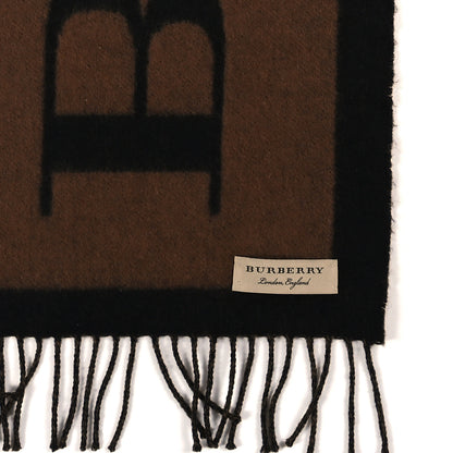 Burberry Wool Cashmere Logo Scarf Camel 3 of 3