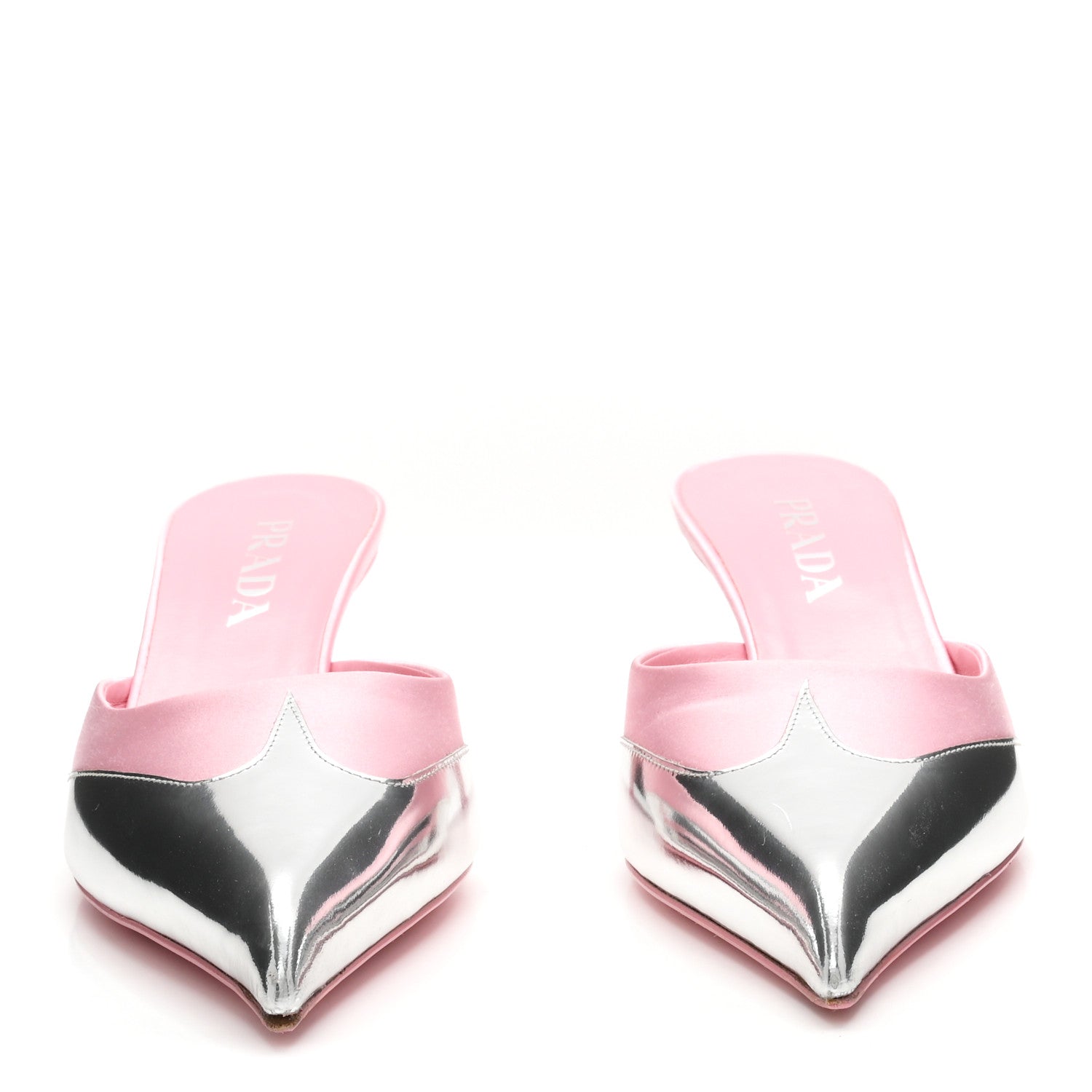 Prada Satin Metallic Pumps 38 Pink 3 of 9