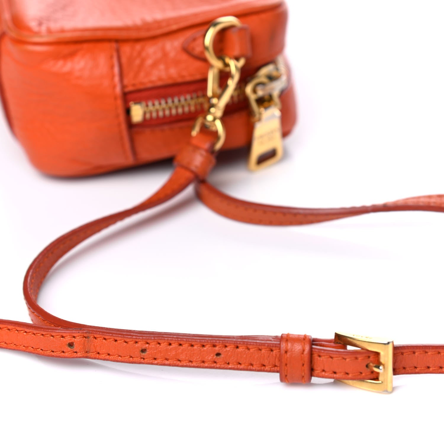 Prada Vitello Daino Mini Camera Crossbody Papaya 17 of 17