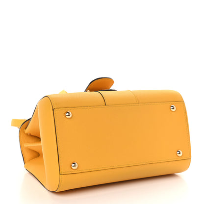 Delvaux Grained Calfskin Mini Brillant Satchel Yellow 4 of 9