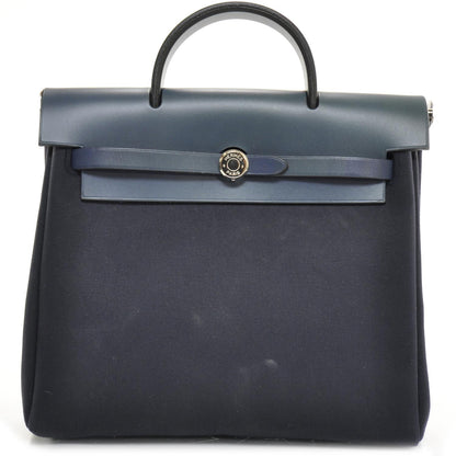 Hermes Toile Herbag PM Navy Bleu 1 of 11