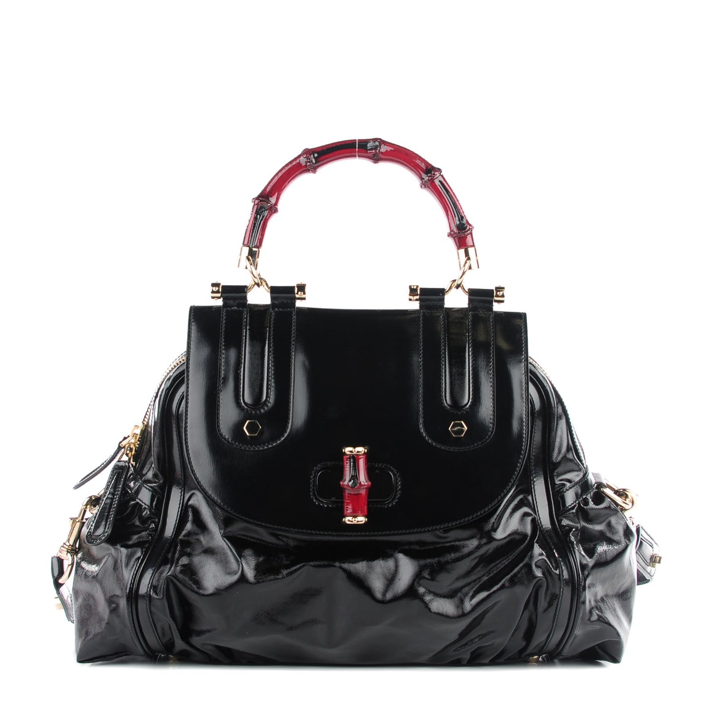 Dialux Pop Bamboo Handle Tote Black