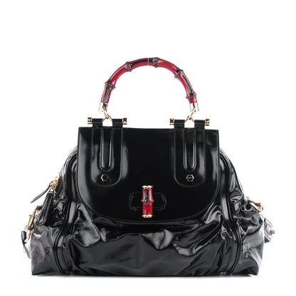 Gucci Dialux Pop Bamboo Handle Tote Black 1 of 16