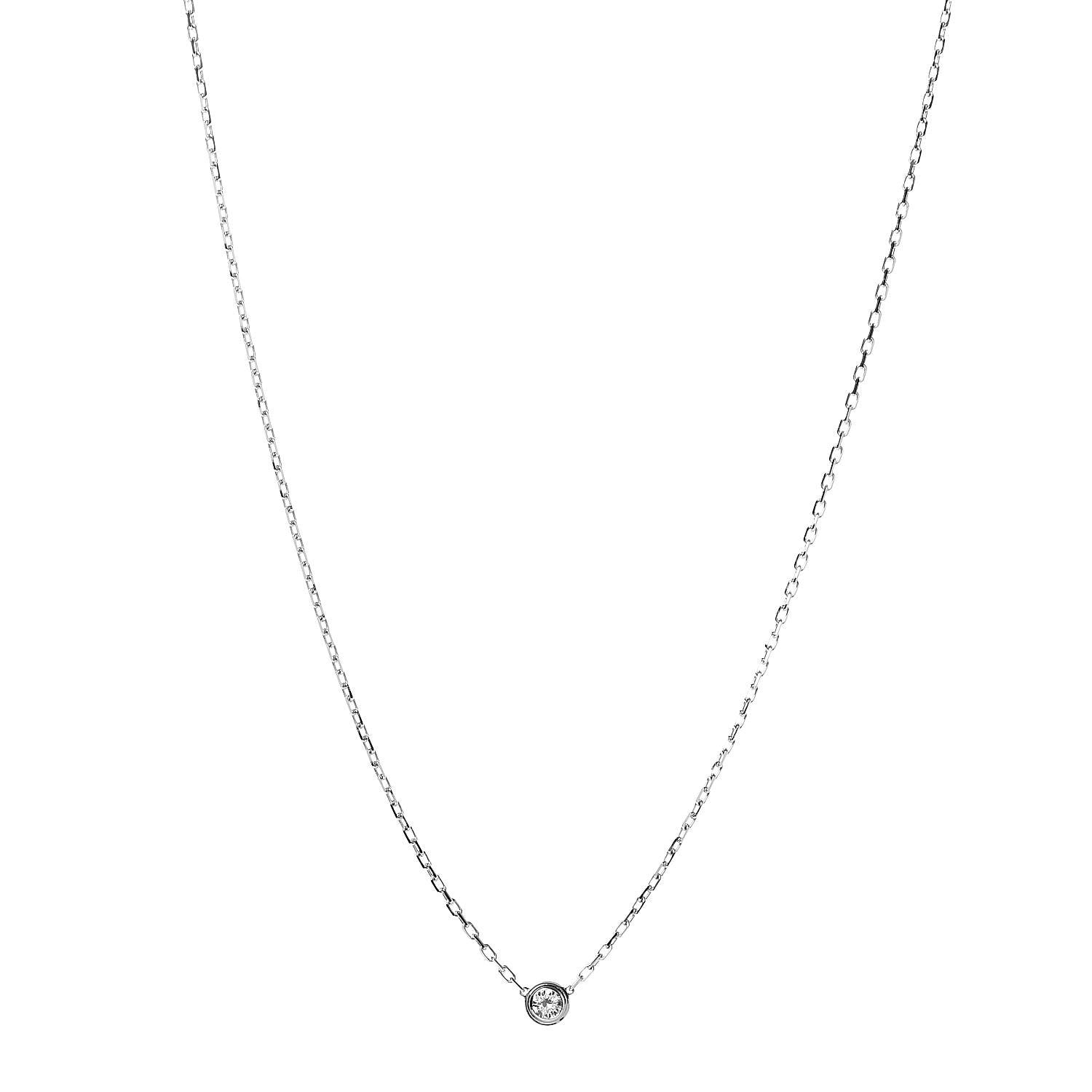 Cartier 18K White Gold Diamond SM D'Amour Pendant Necklace 1 of 6