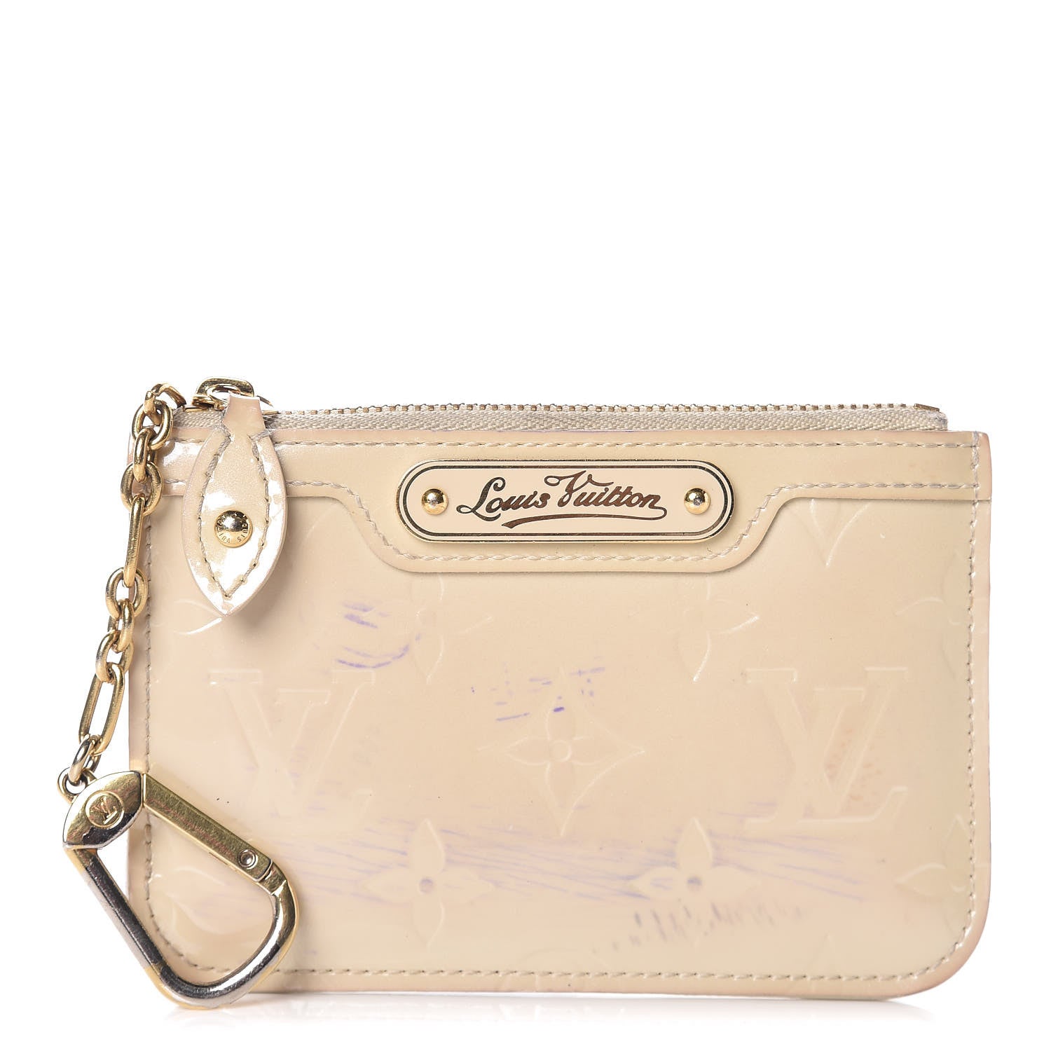 Louis Vuitton Vernis Key Pouch Perle 1 of 11