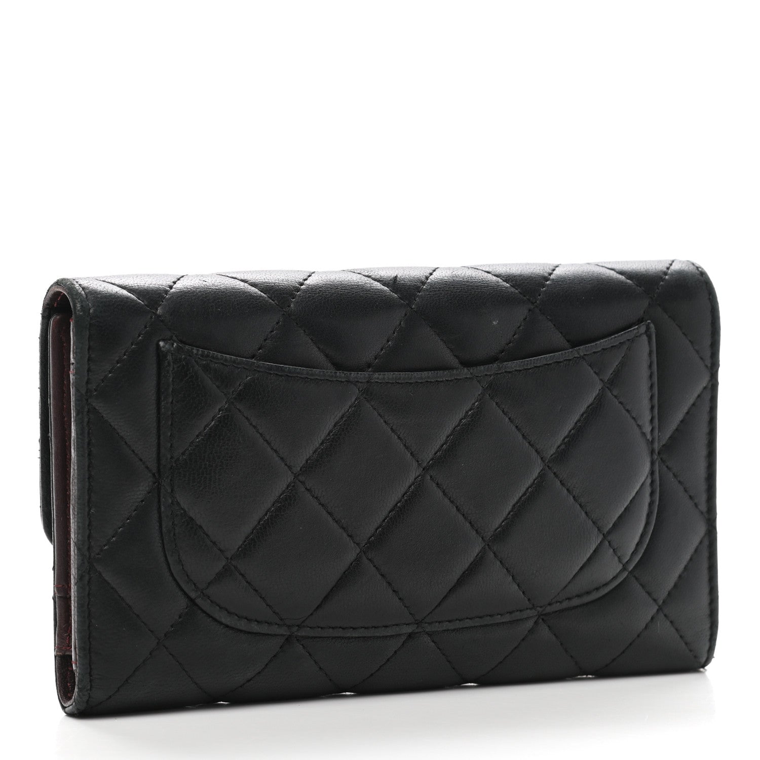 Chanel Lambskin Quilted Large Flap Wallet Black 3 of 20