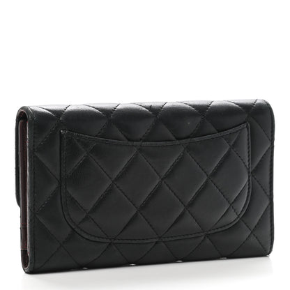 Chanel Lambskin Quilted Large Flap Wallet Black 3 of 20