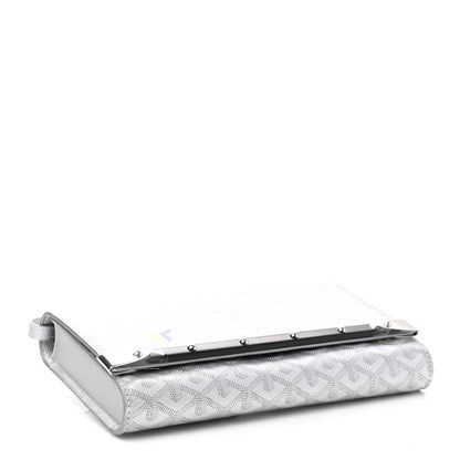 Goyard Goyardine Monte Carlo Bois Clutch With Strap Silver 4 of 10