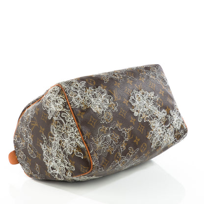 Louis Vuitton Monogram Dentelle Speedy 30 Silver 4 of 10