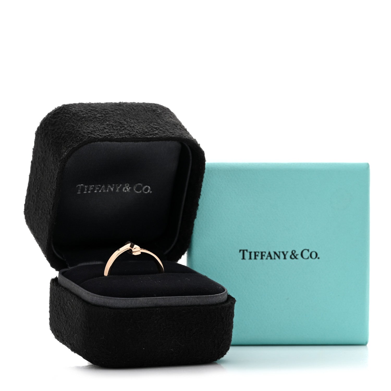 Tiffany 18K Rose Gold Diamond T T1 Ring 52 6 5 of 5